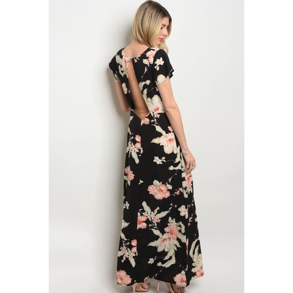 BLACK FLOWER PRINT DRESS